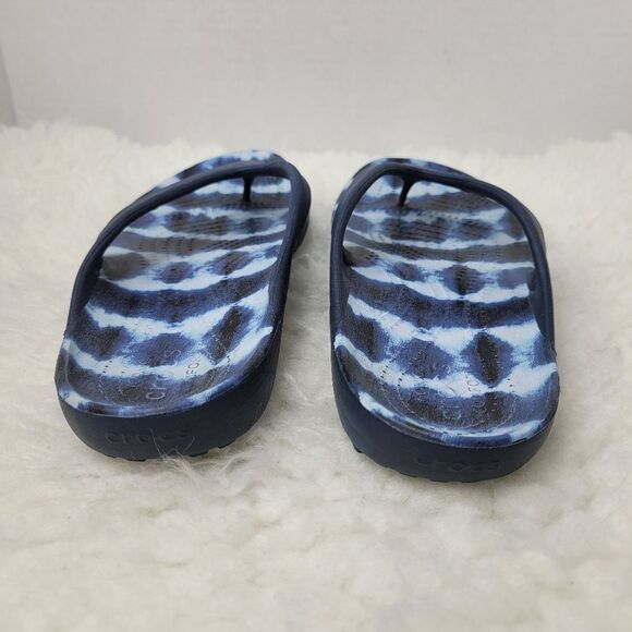 Crocs Kadee  Flip Flop Sandals Womens Size 9 Comfort Tie Dyed Blue - Picture 7 of 10